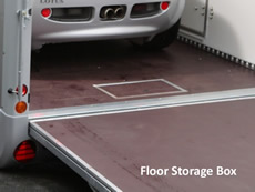 Ifor Williams Transporta Enclosed Car Transporter floor storage box