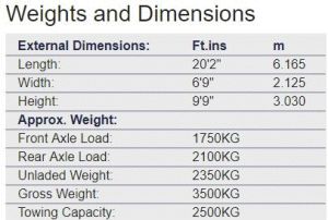 Equi-Trek Eclipse 3 3500kg Weights & Dimensions