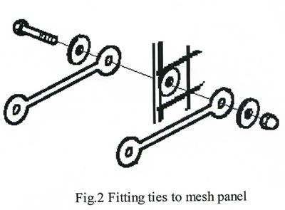 HB505 & HB510 Head Partition fitting ties to mesh panel diagram