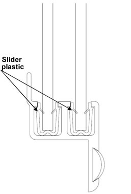 Sliding window slider plastic replacement