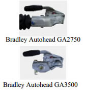 Bulldog hitch locks for Bradley autohead GA2750 & GA3500 hitch heads