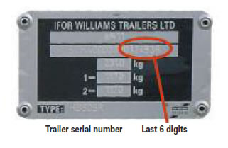 Ifor Williams Trailers Serial Number Plate