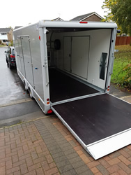 Transporta rear view showing side doors and ramp Transporta rear view showing side doors and ramp